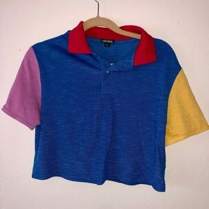 Color Block Crop Top